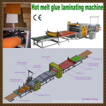 pvc coating machine/PUR hot melt glue hot press machine